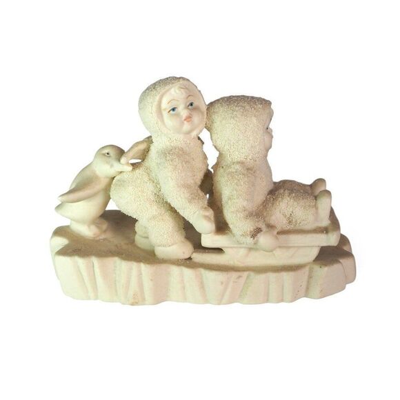 Department 56 Snowbabies Sledding Friends with Penguin Retired - Picture 1 of 5